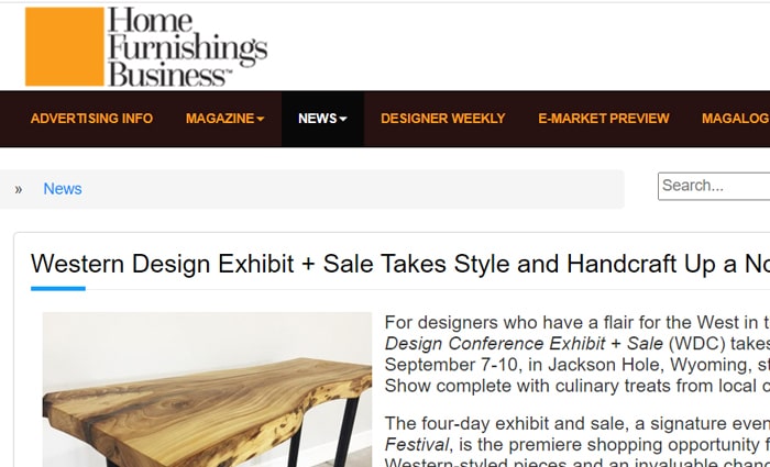 Home Furnishings Publication Highlights Smith Farms Approach to Furniture Design