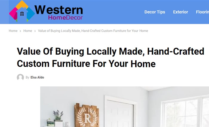 Western Home Decor Features Smith Farms in Article About Buying Local, Custom Furniture