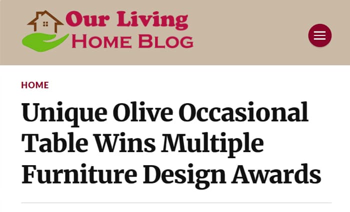 Our Living Blog Article Features Smith Farms Award-winning Olive Table