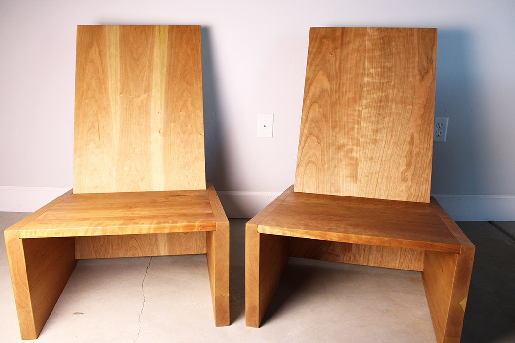 custom modern wood lounge chairs cherry