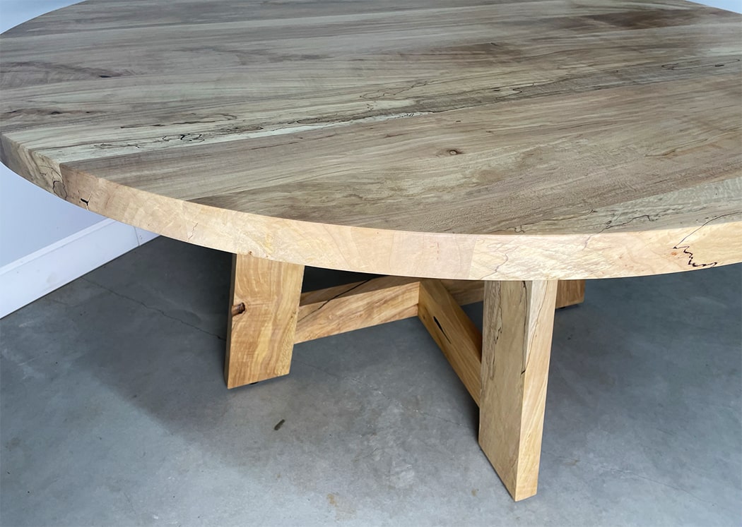 custom round maple dining table temecula