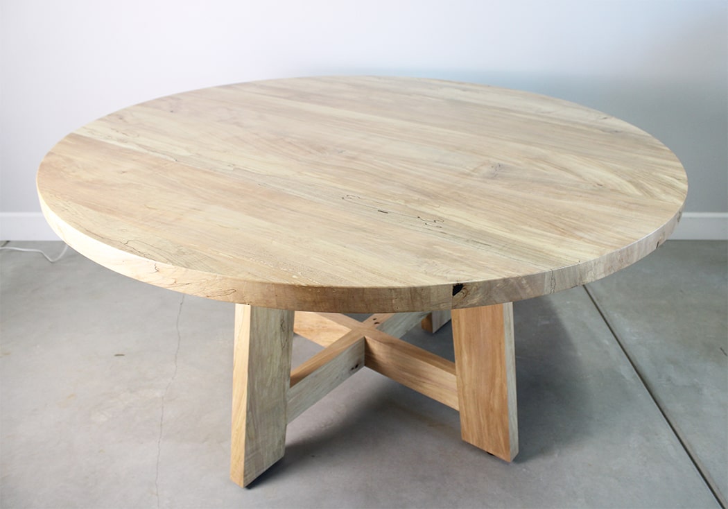 custom round dining table spalted maple