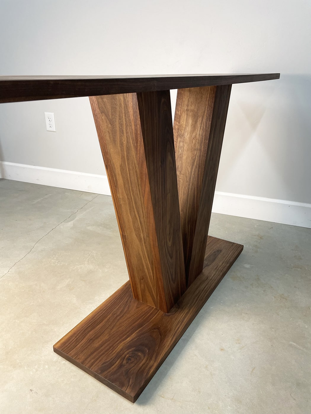 custom entry table in walnut