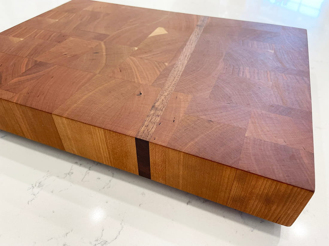 custom end-grain cutting board riverside