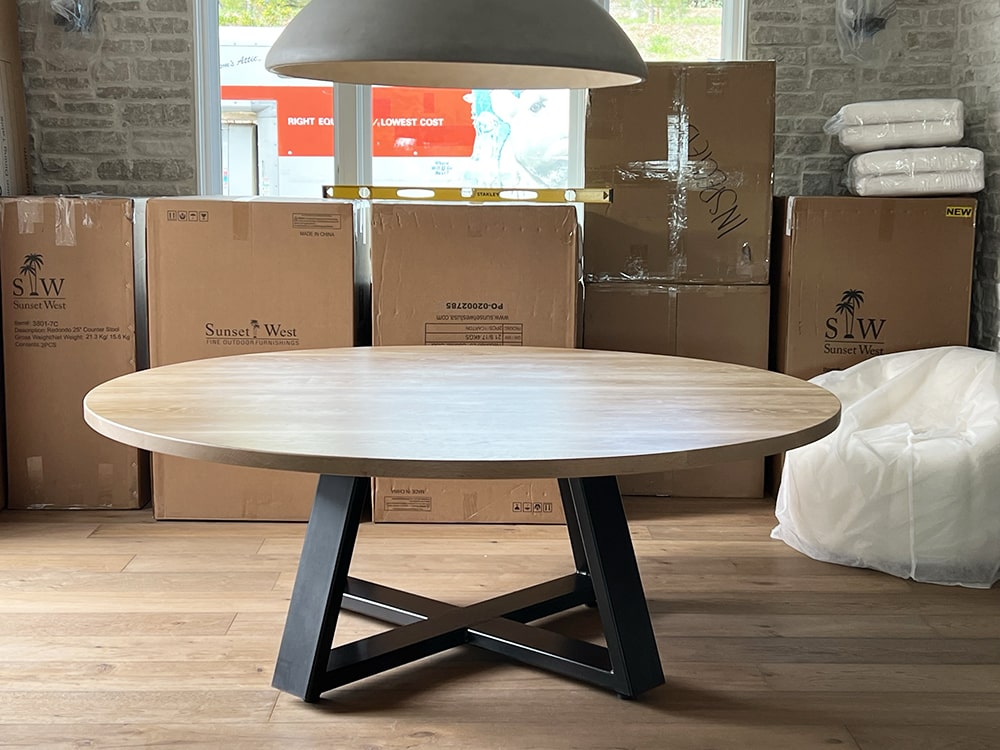 custom white oak dining table